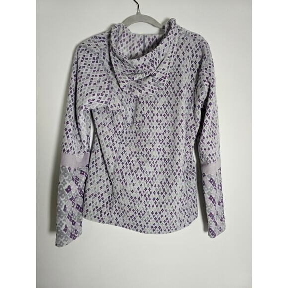 The North Face Womens Medium Grey Purple Fleece Hoodie Zip Jacket Layering Coat - Picture 2 of 9